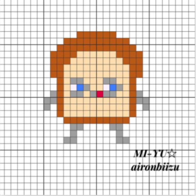 ドット絵図案 パンどろぼう | アイロンビーズ@MI-YU☆